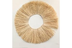 OPica Adorno de borlas de Paja de Rafia Natural, Yute, Lafite, Muebles de Hierba, Adorno de Flecos, Guirnalda de Boda, decoración de Fondo de Pared para el hogar
