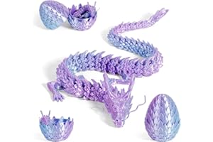 FANGHENG 3D Dragon Egg Articulating Gemstone Crystal Dragon Figurine 3D Eggs with Inside Autism Toys Egg Toy for Anxiety Relief Flexible Joints Home Desk Decor Desk Toys Dazzling tri-colour (dreamy blue)