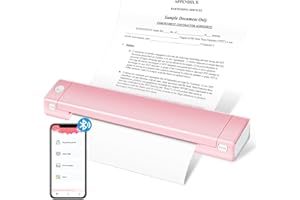 Odaro M08f Kabelloser Tragbarer Drucker Für Unterwegs, A4 Thermodrucker, Mobiler Bluetooth-Drucker, Unterstützt A4 Thermopapier, Kompatibel Mit Mobiltelefonen Und Computern Kompaktdrucker - Pink