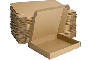 HORLIMER Scatola di Cartone 33x25.4x5.1cm Scatola per Spedizione,Scatole con Coperchio per Regalo o Imballaggio,Marrone Set di 25