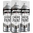 JENOLITE Chrome Spray Paint | Smooth Metallic Silver Spray Paint | Chrome Colour | Multi-Surface Chrome Paint For Metal, Wood, Plastic, Ceramic | Suitable For Interior & Exterior Use | 3 x 400ml