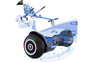 EVERCROSS MOTO Hoverboards mit Sitz, 6,5” Go-Kart Hoverboards, Selbstausgleichender Scooter für Kinder mit Bluetooth-Lautsprecher, App und LED-Lichtern