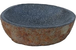 STONE art & more Exklusive Steinschale, Dekoschale, Vogeltränke, oval, Ø ca. 20 cm, Stein Findling, Naturstein, frostfest