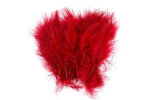PANAX Turkey Fluff Pack of 100 Approx. 10 - 17 cm Feather Length Dark Red