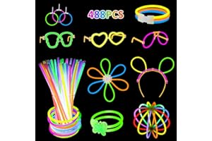 Bastoncini Luminosi Fluorescenti, Beihre 488 Pezzi Starlight Fluorescent Party Pacchetto, Bracciale Fluorescente Neon Partito Fluorescente Partito Piscina Party Widget Decorazioni Matrimonio