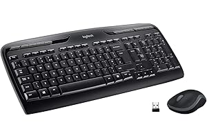 Logitech MK330 Wireless Keyboard and Mouse Combo for Windows, 2.4 GHz Wireless with USB-Receiver, Portable Mouse, Multimedia Keys, Long Battery Life, PC/Laptop, QWERTY UK Layout - Black