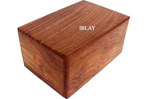 Indian Glance Wooden Urn Box - Cremation Urn for Human Ashes (Medium)