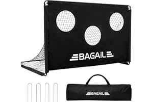 BAGAIL Verbessert Fußballtor mit Zielscheibe, 2-in-1-Ausführung, Fußballtor, tragbare Tragetasche, einfach aufzustellen, ideal für Gartenschießtraining und Freizeitspiele, 180x120cm