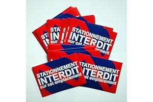 DIRODISTRIB 50 Stickers pour Voitures Mal garées. Taille 10,5 x 14,8 cm. Autocollants stationnement Interdit Difficiles à enlever Une Fois collés sur Les Voitures Mal garées.