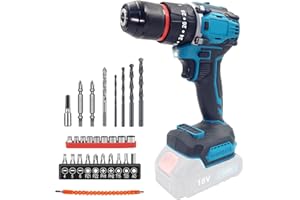 PSOGPONE Trapano Avvitatore a Batteria per Makita,Trapano a Percussione Batteria 20+3 Ingranaggi,100N.m,27 Accessori,Batteria a Slitta per un Cambio più Rapido ed una Tenuta più Sicura(Senza Batteria)