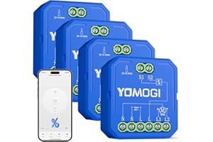 YOMOGI 4 Pack Module Volet Roulant Connecté, Module Interrupteur pour Rideau Stores WiFi, Compatible avec Alexa Google Home pour Contrôle à Distance, Commande Vocale, Minuterie