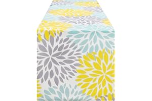 Alishomtll Camino de mesa con flores, multicolor, mantel de mesa, antideslizante, decoración para mesa de comedor, 35 x 180 cm