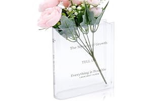 AVETTCIT Book Vase,Acrylic Flower Vase Decorative,Clear Book Vase For Flowers,Transparent Artistic Book Vase,For Floral Arrangement, Bedroom & Home Decor