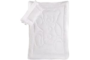 Vizaro - Relleno Nórdico Osito - Med. 100x135cm - 2 Piezas: Edredón 300g y Almohada (9,5 TOG) Maxi Cuna 70x140cm - 100% Algodón - Invierno - Antialérgico, Antiácaros, Antimoho
