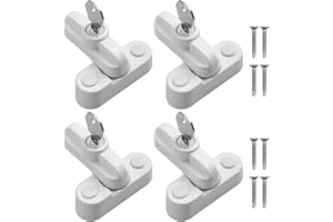 Kamtop Sécurité Fenêtre Bébé Lot de 4 Serrures Sécurité Porte en Alliage de Zinc Durables Loquets Bloque Poignée avec Vis de Fixation Sécurité Domestique pour Portes et Fenêtres UPVC