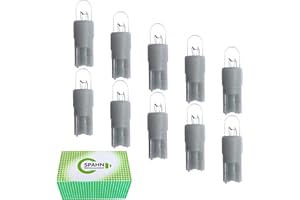 Spahn 10 Stück Glühlampe 12V 0,5W W2x4,6d Kunststoffsockel Glühbirne Lampe Birne 12Volt 0,5Watt in grau | Tacholampe Tachobeleuchtung Instrumentenbeleuchtung Instrumententafelbeleuchtung