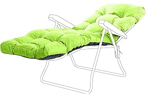 Gardenista Coussin Longue de Jardin 200x60x7cm | Matelas Épais Résistant à l'eau | Bain de Soleil et Transat | Inclinable Hypoallergénique pour Extérieur (Citron Vert)
