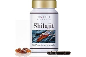 ‎DR. KOLL BIOPHARM Shilajit Premium-Kapseln von Dr. Koll – hochkonzentriert 1.300mg & naturrein direkt aus dem Himalaya, laborgeprüft – 60 Kapseln, MADE IN GERMANY – vegan, gelatinefrei, laktosefrei, glutenfrei
