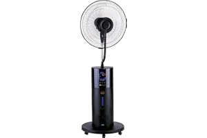 DCG MiTA - VENTILATORE E UMIDIFICATORE a 3 velocità. Funzione anti- zanzare, produce ioni negativi. Telecomando, diametro 40 cm