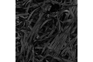 AGOBUHE Black Shredded Tissue Paper for Gift Boxes Filler 200g /7oz, Shredded Paper for Hampers Filling and Packaging Filler, Basket Filler for Gift Wrapping Suitable Easter Christmas Father's Day