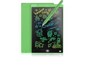 Genialba Tableta de Escritura LCD de colores de 8,5, Tablero de Dibujo Electrónico - Tablero de Grafiti con Pizarra de Dibujo Borrable Portátil, Regalo para Niños (Verde)