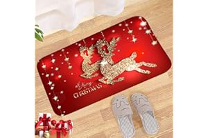 YISKY Zerbini Natalizi, 40 × 60 CM Zerbino Natalizio Ingresso, Decorazione Casa Zerbino, Tappeto Assorbente Antiscivolo, Tappetino Antiscivolo con Motivo Natalizio, per Interni ed Esterni