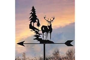 XRDSHY Girouette Garden Stake Vent, Indicateur De Direction Outil De Mesure Monté sur Le Toit, avec Chasse Cerf Ornement Décoration, pour L'extérieur Ferme De Jardin,Deer