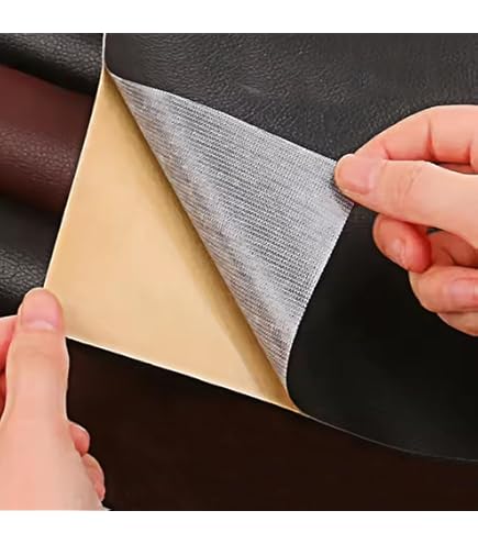 Pelle Adesiva Per Riparazioni - Nera, 100x140 Cm, Ecopelle Per Sedili Auto, Divani, Fai Da Te - Foto 6