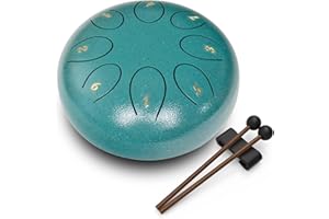 REGIS Steel tongue drum de 15,2 cm à 8 notes, instrument de percussion musical, tambour de pluie pour l'extérieur, cadeau musical pour la famille et les amis (malachite)