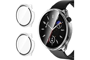 ivoler 2 Stück Klar Hülle für Amazfit GTR Mini mit Glas Displayschutz, Vollständige Abdeckung Hard PC Transparent Schutzhülle Ultradünne Durchsichtige Kratzfest Schutz Case