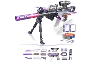 HAUTIK Pistola para Nerf Francotirador, 100+ Estilos Pistola Eléctrica de Juguete para Niños, Viene con 100 Dardos, Pistola de Juguetes Regalo para Niños 6-12 años