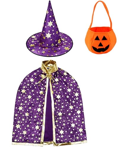 ILOVEFANCYDRESS Wizard Set - Zauberer Kostüm Mit Schal, Brille & Zauberstab In Kastanienbraun/Gold