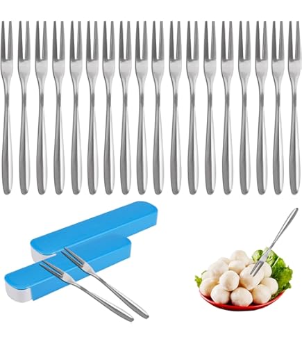 20 Forchettine Dessert In Acciaio Inox - Ideali Per Frutta, Dolci, Aperitivi E Feste - Foto 5