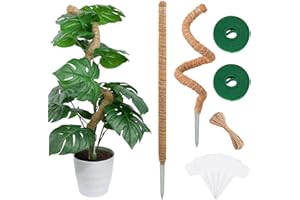NHCUIJUN Monstera Rankhilfe Moosstab 2er Set - 63 cm Flexible Pflanzenstütze, Pflanzenstab für Monstera, Handmade Coco Coir Pole Plant Support for Creeper Plants Grow Up