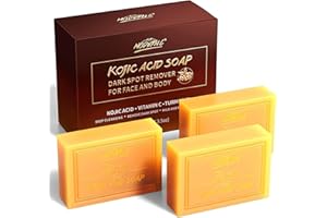 POP MODERN.C Savon à L'acide Kojique au Curcuma VC Savonnette 3PCS Dissolvant de Taches Sombres pour le Visage et le Corps, pour Bain Éclaircissant Hydratant Rétrécissement des Pores, 3x100g
