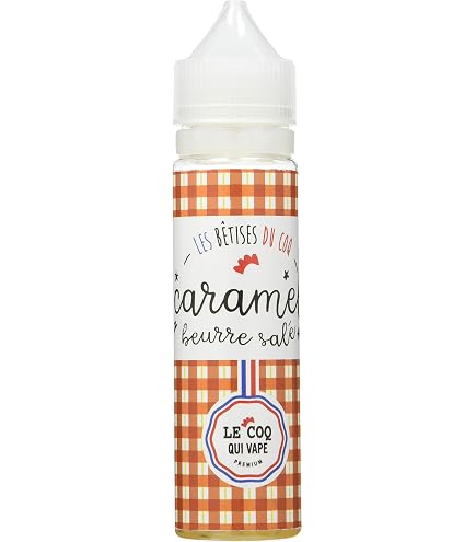 LE COQ QUI VAPE E-liquide pour cigarette électronique, Caramel beurre salé  Sans nicotine ni tabac : Amazon.fr: High-Tech