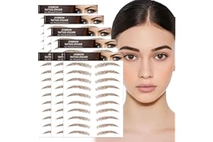 AWAVM 77 Pares de Pegatinas de Cejas Tatuaje Tatoo 3D Naturales Cejas Adhesivas Auténticas con Forma De Cabello Impermeable Larga Duración para Mujer Hombre Unisex Maquillaje ﻿ (Brown-03)