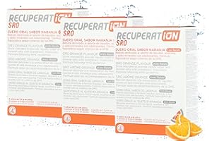 RECUPERAT-ION PACK 3 Suero Oral en Polvo con Reishi y Prebiótico para Gastroenteritis y Vómitos - Rehidratación Oral Niños y Adultos - Sabor Naranja Sin Gluten Ni Lactosa - Pack 4 Sobres Apto Veganos| RECUPERATION