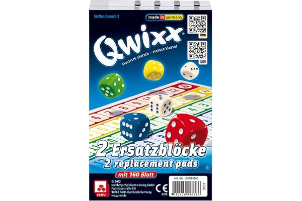 NSV 4016 Qwixx Ersättningsblock, 2 x 80 Blad