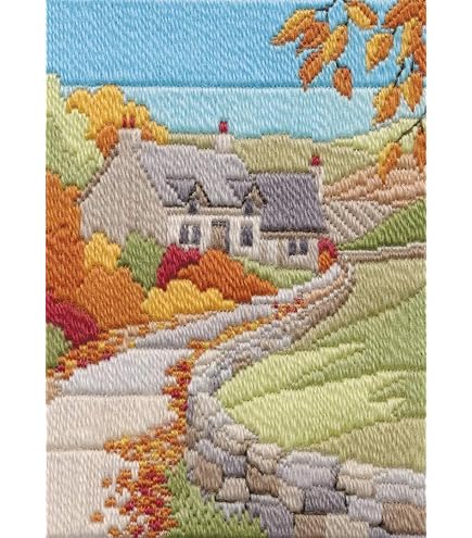 Bothy Threads Langstich-Set „Sommerabend“ – Sticken Nach Zahlen, 24x17 Cm, Inkl. Wolle & Nadel
