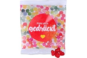 ‎FLAMINGO ON THE BEACH Fruchtgummi Herzen 5er Pack à 50 g – Fühl dich gedrückt – leckere Trolli Gummiherzen-Tüten mit 10% Fruchtsaft – perfektes Dankeschön, Gastgeschenk oder Mitgebsel für jeden Anlass