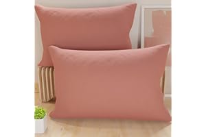 PETTI Artigiani Italiani - Lot de 2 Taies d'oreiller de Lit 60x40 cm, Housses de Coussin Unies Couleur Rose Poudré Foncé, Taie Oreiller 100% Microfibre Hypoallergénique, Fabriqué en Italie