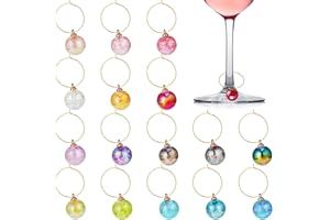 VICDUEKG 16 Stück Weinglas Anhänger Charms, Glasmarkierer Glasmarker Markierung Trinkgläser, Glas Trinken Marker Tags für Wein Bachelorette Damen Männer Tasting Party Favors Dekorationen