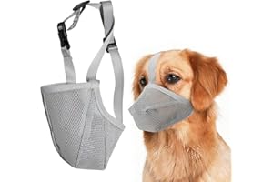 USYSGT Bozal Perro, Bozal para Perros con Malla Redondeada, Protector Bucal para Perros, Bozales para Perros para Perros Pequeños Medianos Grandes (L)