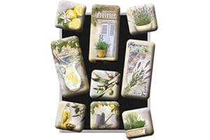 Nostalgic-Art Retro magnesy na lodówkę, 9 sztuk, Mediterranean – Pomysł na prezent do kuchni, zestaw magnesów, Styl vintage
