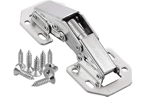 Wandefol Lot de 8 Charnière Porte Placard en Inox, 105 × 44mm Charnière Invisible Meubles Porte Coin 90 Degrés avec 64 Vis