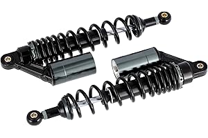 AKF Set: Tuning-Federbeine 360mm, mit externen Ausgleichsbehälter, Schwarz/Titan - für Simson S50, S51, S70