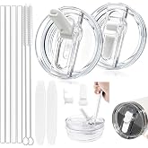 TZEKING 2 Removable Lids for Stanley-Cup Tumbler, Stanley Cup 4 Straw Lid, Leak Proof and Dust Proof