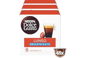 Dolce Gusto NESCAFÉ Lungo Descafeinado, Intensidad 6, Pack 3 x 16 - Total: 48 Cápsulas