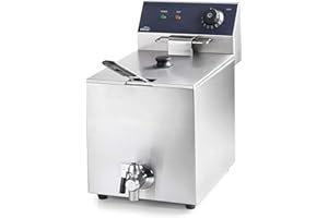 Lacor 69468 69468-Friteuse Électrique avec Robinet Professionnel 3250 W 8 L Acier Inoxydable